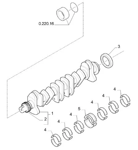 87790342 - Вкладыш станд. коленвала ДВС Ford 675 TM/MXM, TC, CS, CX